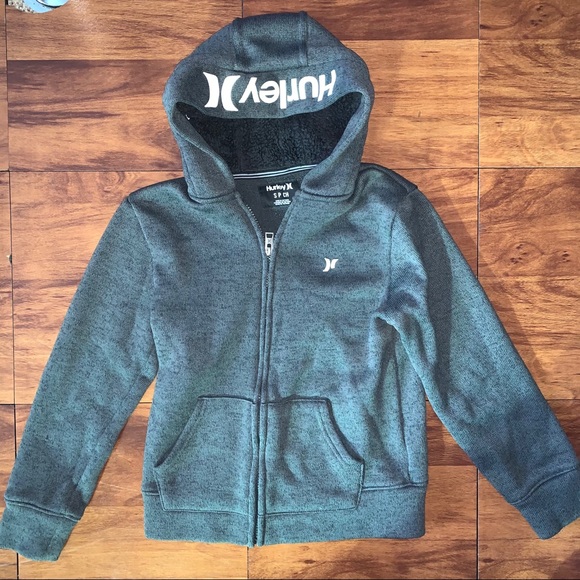 Hurley Other - Hurley boys Small zip-up hoodie jacket fuzzy gray